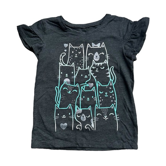 jumping beans Other - 5T Girls Cat Kitty Ruffled sleeve shirt